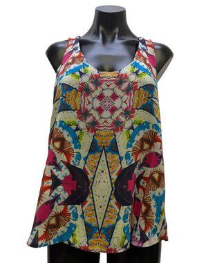 Johnny Was Reversible Tank Top Floral Multicolor M